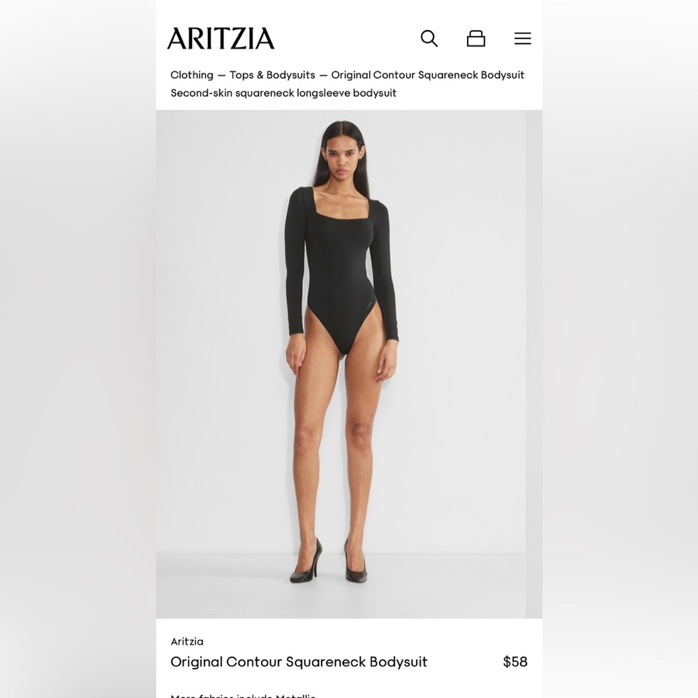 Babaton Black Fitted Long Sleeve Bodysuit